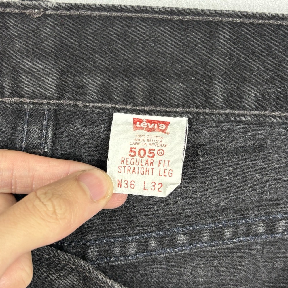 Vintage Levi’s 505 Black Jeans Men’s 36x32 (Fits 34x31) Made In USA 90s Straight - Picture 7 of 11